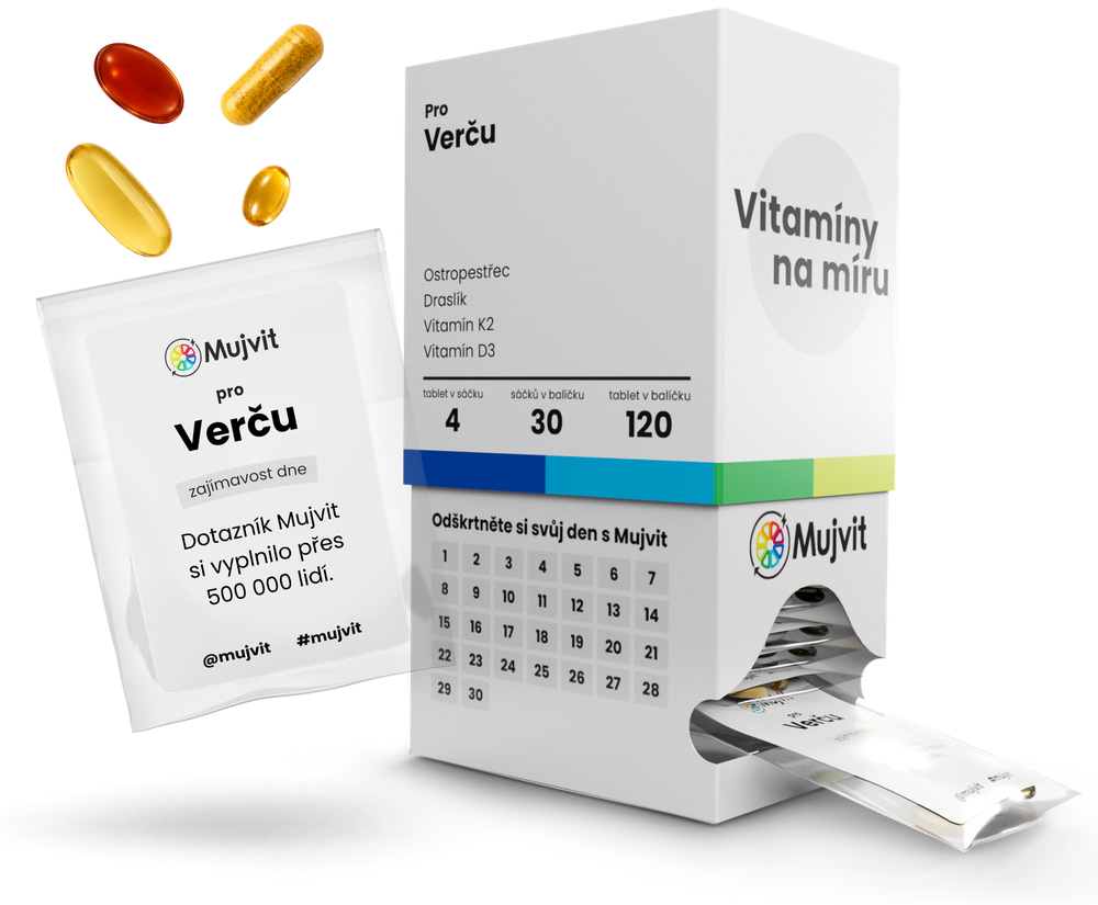 Balíček vitamínů na míru Mujvit s denním sáčkem a kapslemi